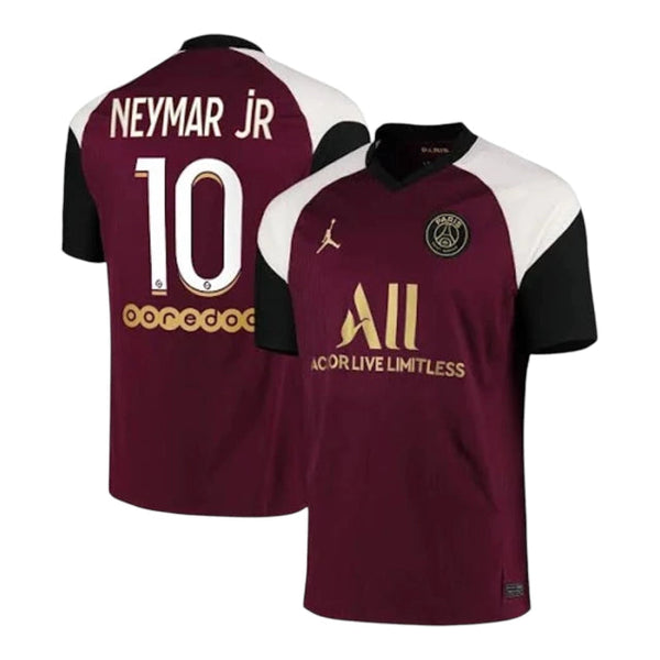 Camisa Retrô PSG III Neymar JR #10 2020 - Torcedor Masculina - Vinho e Branco