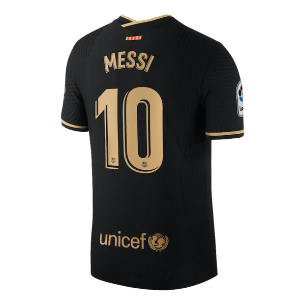 Camisa Retrô Barcelona II Messi #10 2020 - Torcedor Masculina - Preto e Dourado