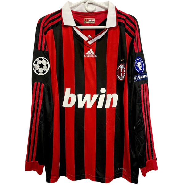 RONALDINHO #80 - MILAN HOME 2009/10 MANGA LONGA CHAMPIONS LEAGUE [RETRÔ]