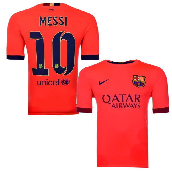 Camisa Retrô Barcelona II Messi #10 2014 - Torcedor Masculina - Laranja