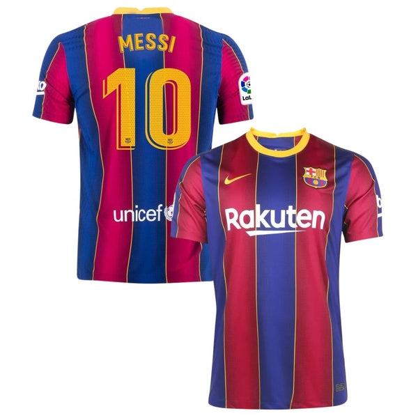 Camisa Retrô Barcelona I Messi #10 2020 - Torcedor Masculina - Vermelho e Azul