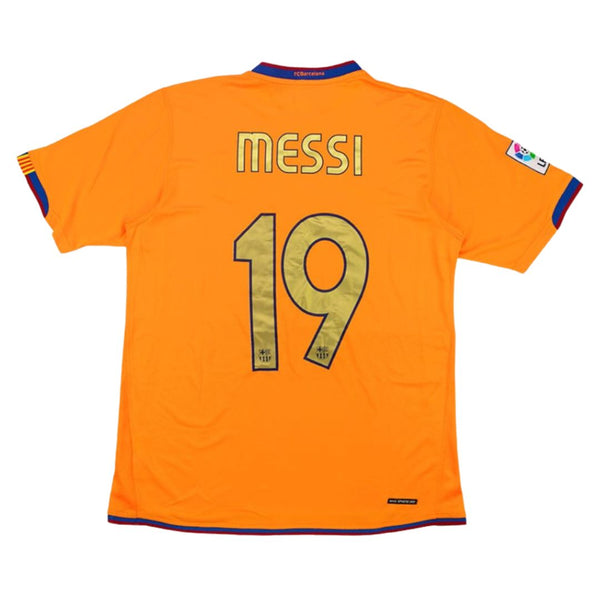 Camisa Retrô Barcelona III Messi #19 2007 - Torcedor Masculina - Laranja