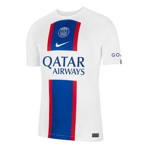 Camisa Paris Saint Germain - PSG Third 22/23 Torcedor Nike Masculina - Branca e Azul
